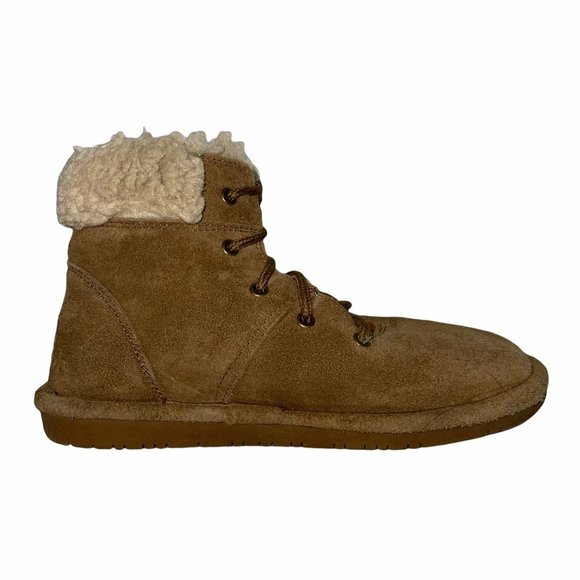 BearPaw Marie Brown Leather Suede Wool Sheepskin Girl's 3 - Picture 7 of 11